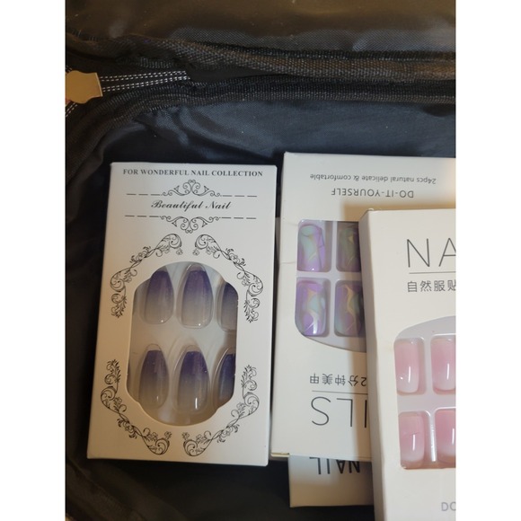 Press On Nails Lot Of 54 Packs Of Nails New Random Shapes And Sizes - Picture 9 of 16